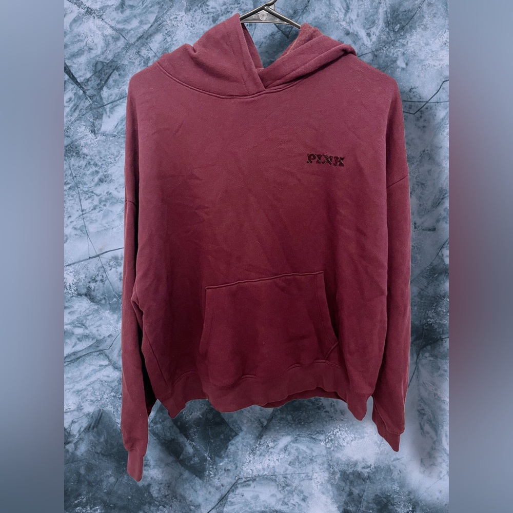 PINK Victoria’s Secret Burgundy Logo Hoodie Size M